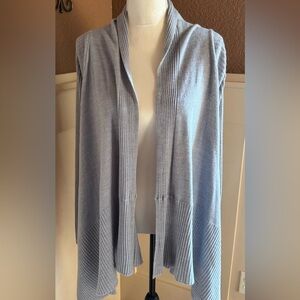 To the Max Gray Ribbed Cardigan Sweater